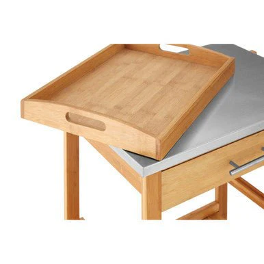Harlow Bamboo One Drawer Kitchen Trolley - Image 8