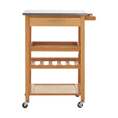 Harlow Bamboo One Drawer Kitchen Trolley - Image 9