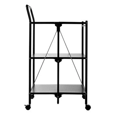 Harlow Black Rectangular Folding Kitchen Trolley - Image 5