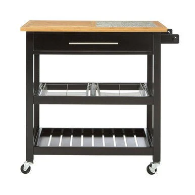 Harlow Glenn Wide Kitchen Trolley with Granite Top - Image 10