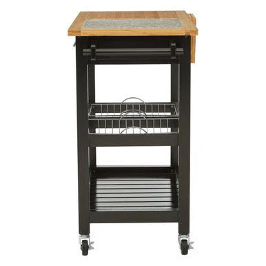 Harlow Glenn Wide Kitchen Trolley with Granite Top - Image 4