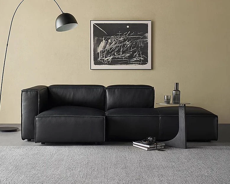 Hebe Three Seater / Four Seater Corner Sofa, Real Leather - Image 2