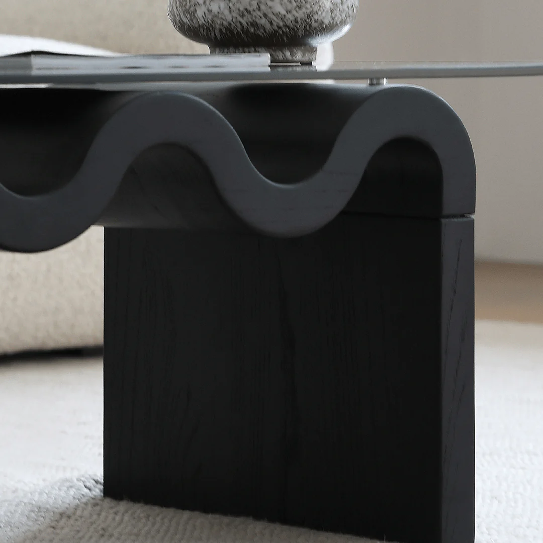 Hiroshi Square Glass Coffee Table, Glass Top - Image 11