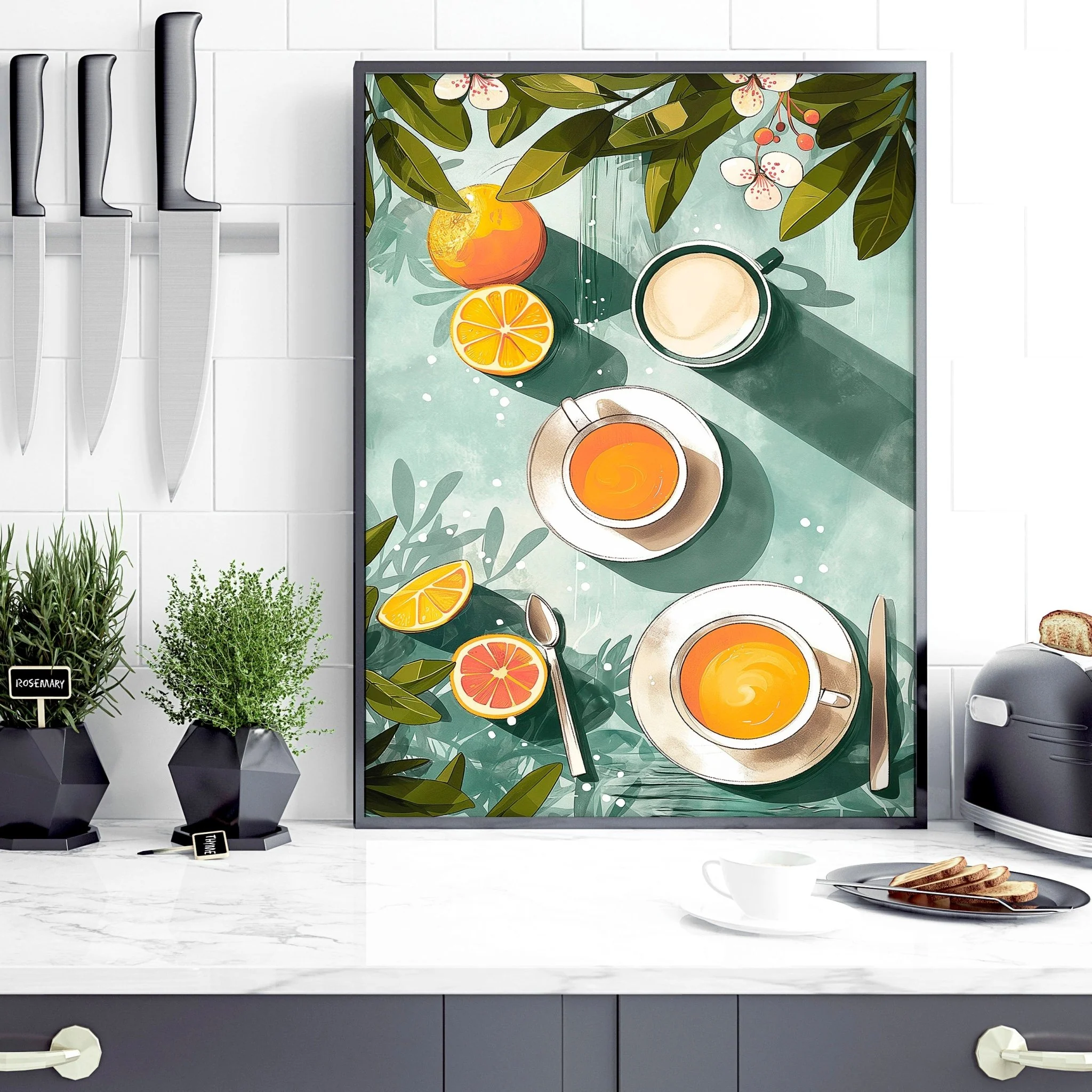 Home Decor Items For Kitchen | Set of 3 Italian Lifestyle Wall art Prints - Image 10