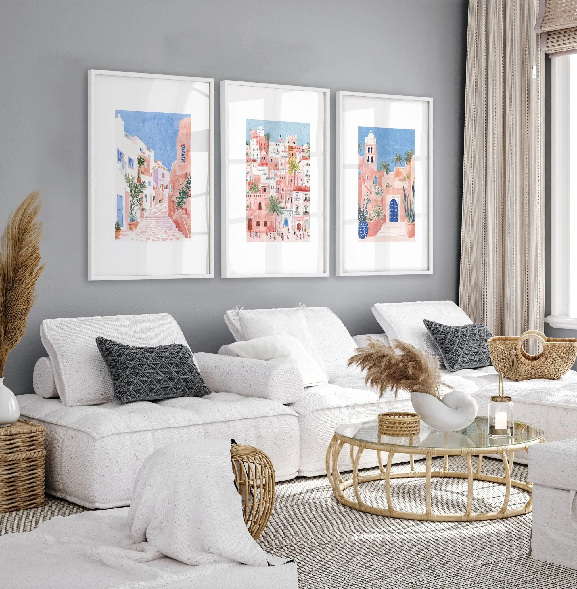 Home Decor Living Room Pictures | Set of 3 Beach Decor Wall art Prints