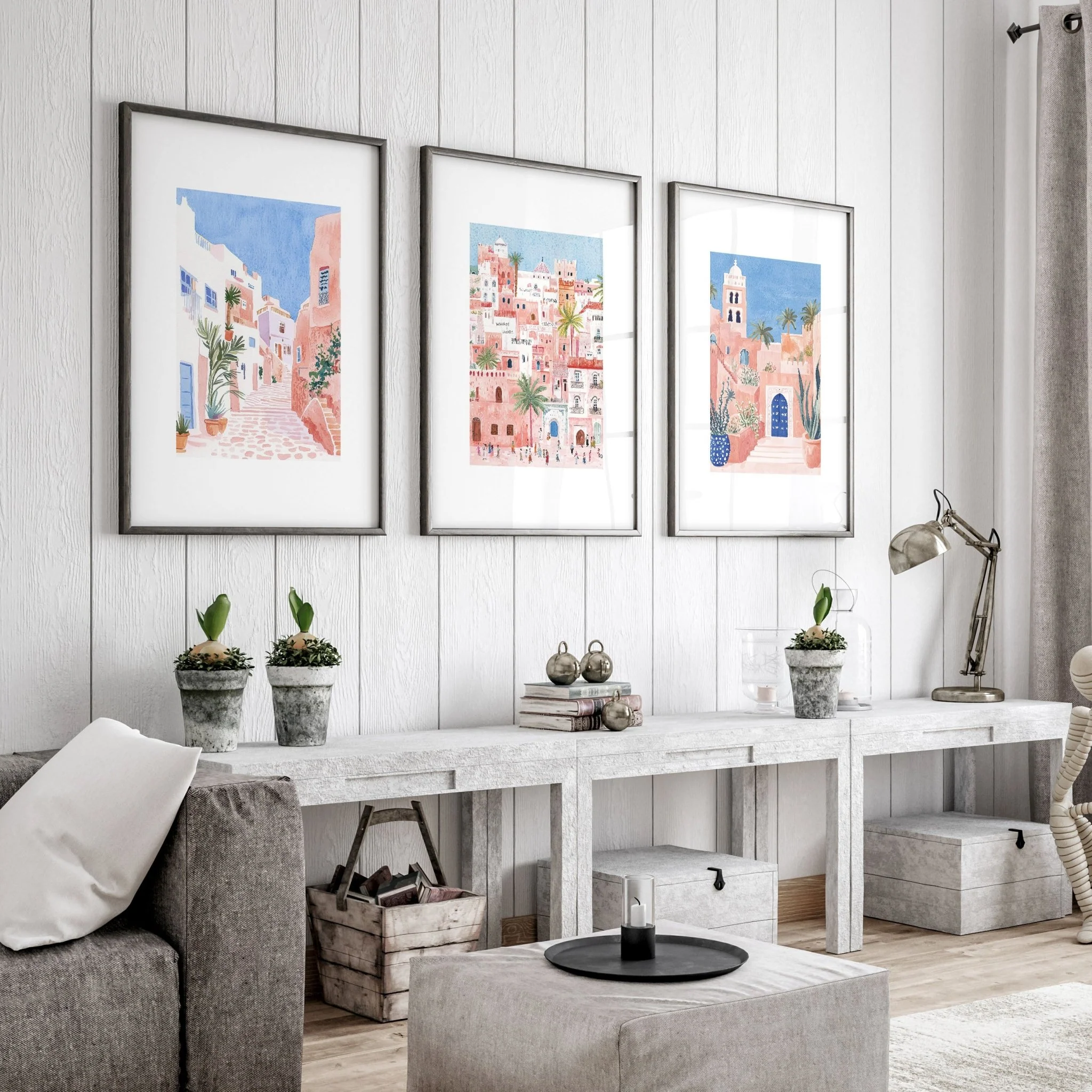Home Decor Living Room Pictures | Set of 3 Beach Decor Wall art Prints - Image 3