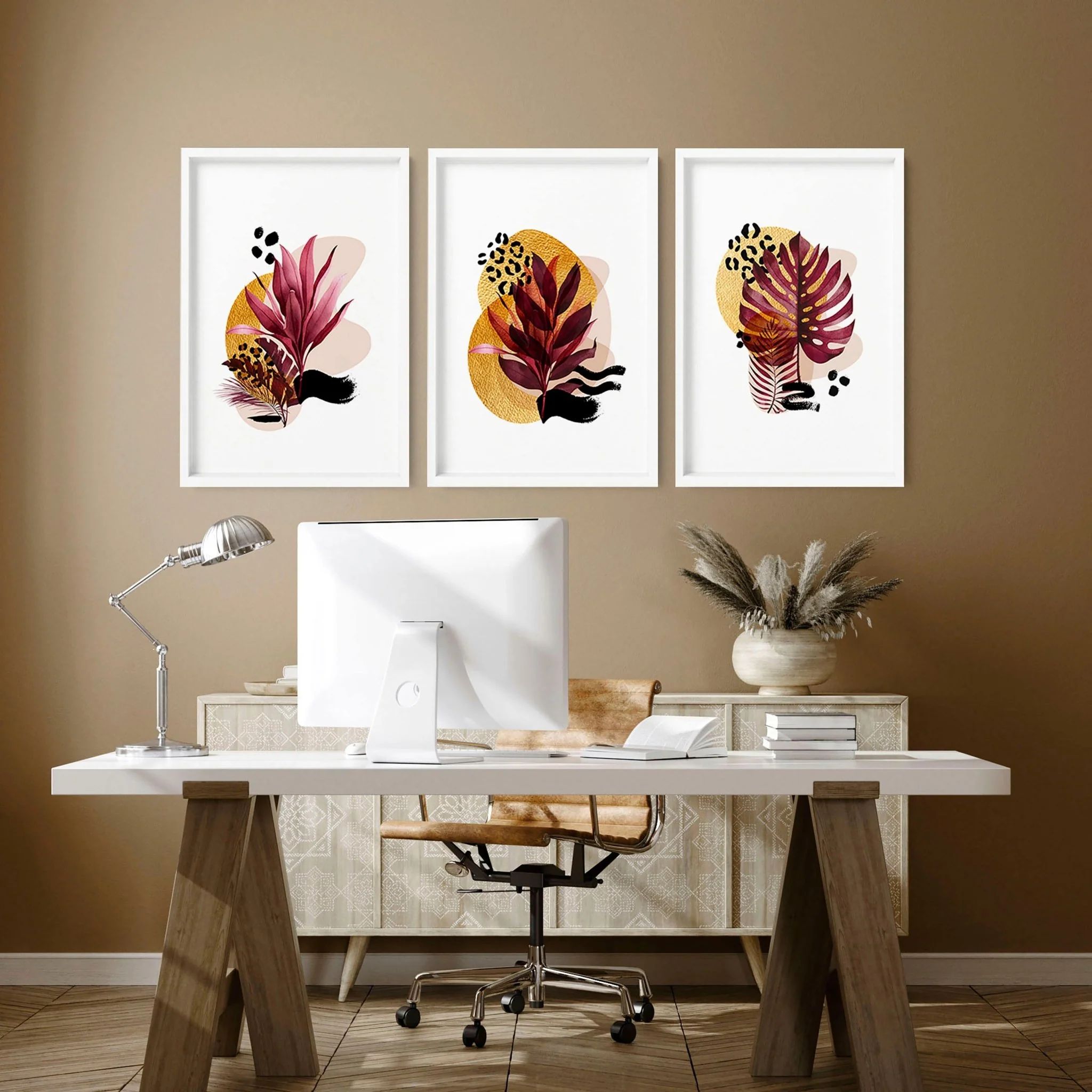 Home office decor ideas for her | set of 3 framed wall art - Image 3