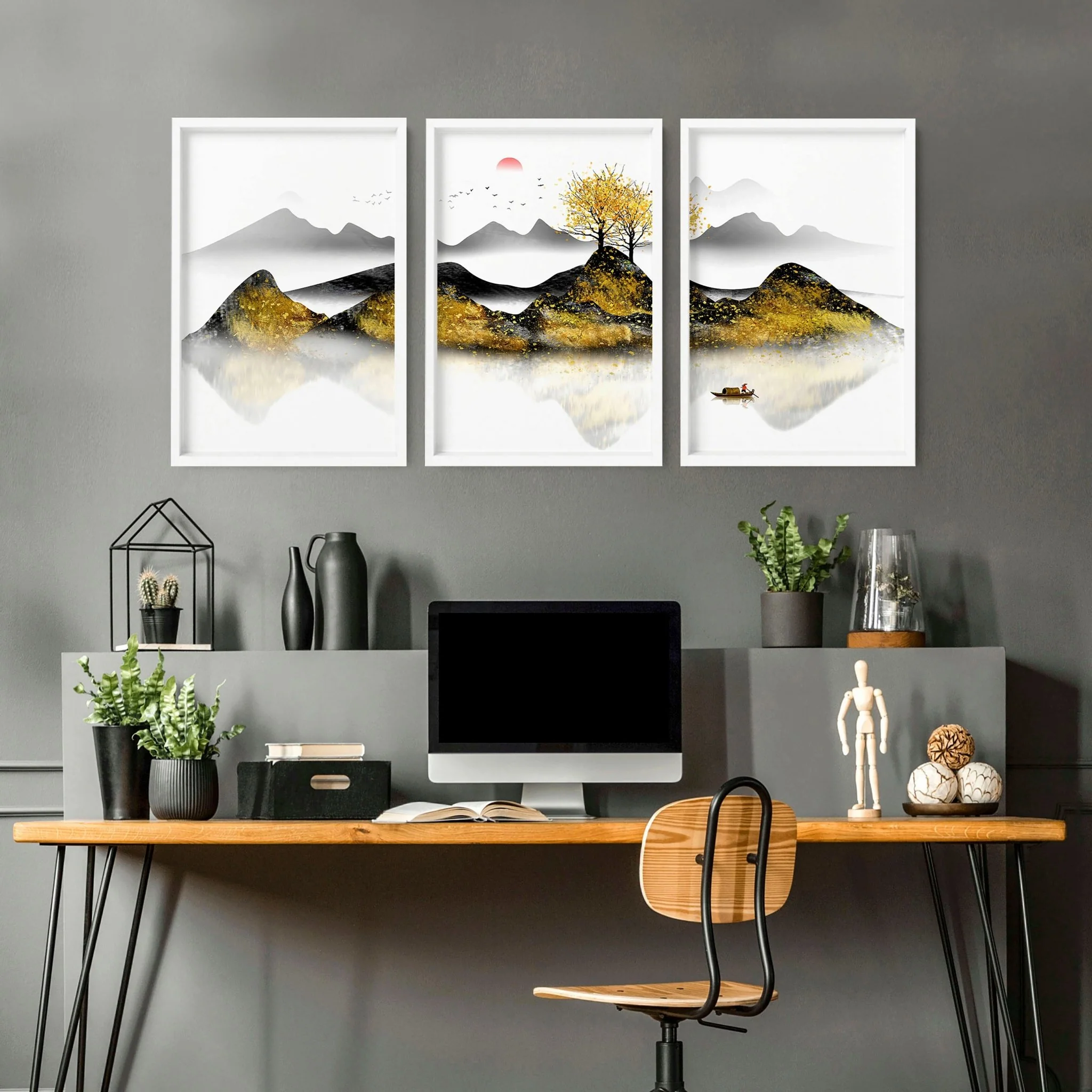 Home office decor ideas | set of 3 Japanese wall art - Image 9