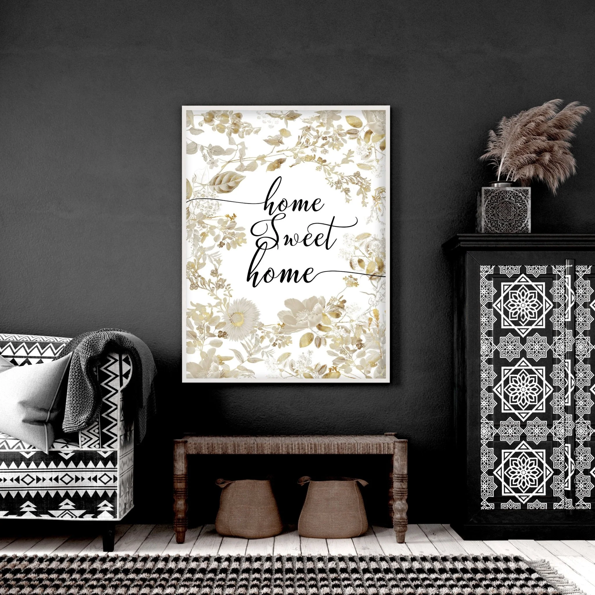 Home Sweet Home Art Print | Set of 1 Welcoming Wall art Print - Image 3