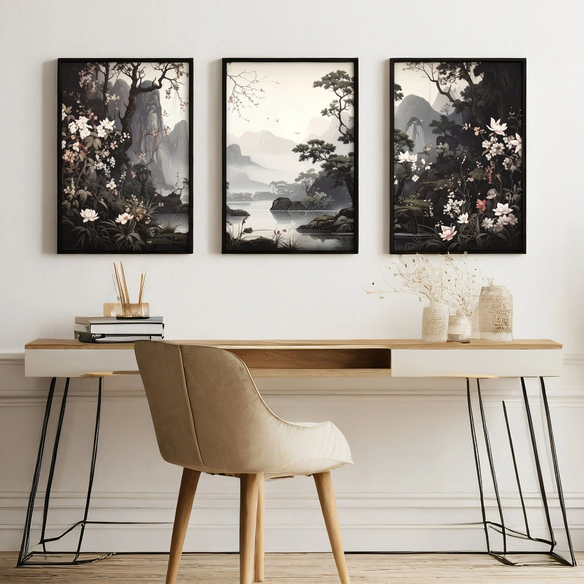Huge Posters For Wall | Set of 3 Chinoiserie Wall art Prints - Image 2