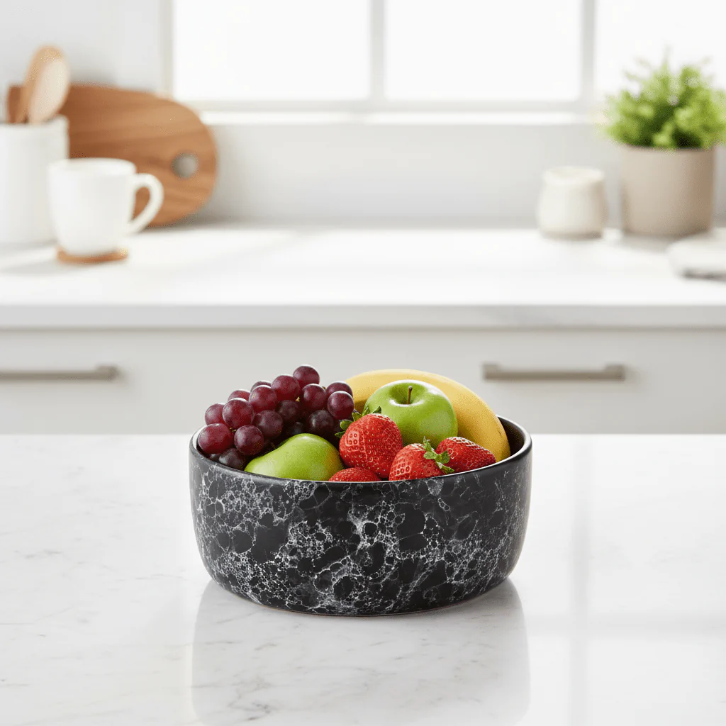 Hygge Black Faux Marble Bowl - Image 6