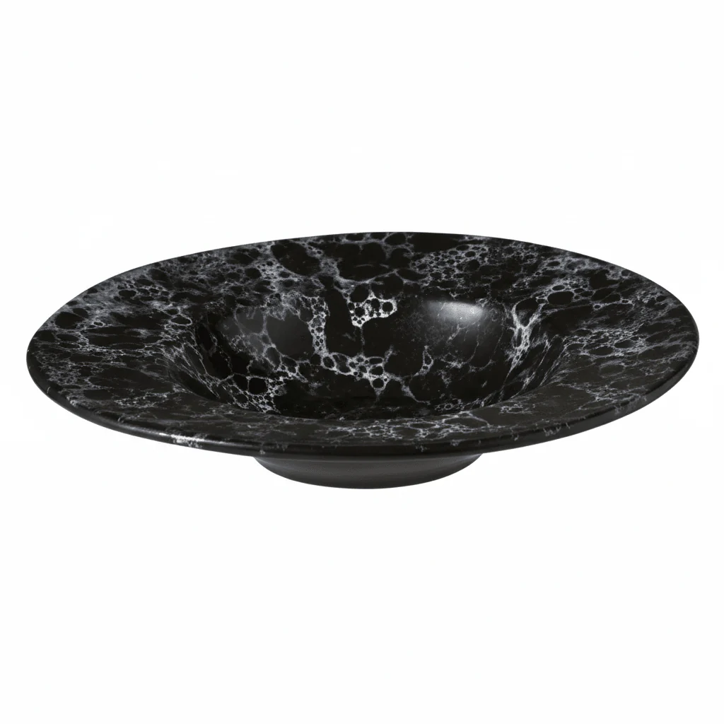 Hygge Black Marble Effect Pasta Bowl - Image 9