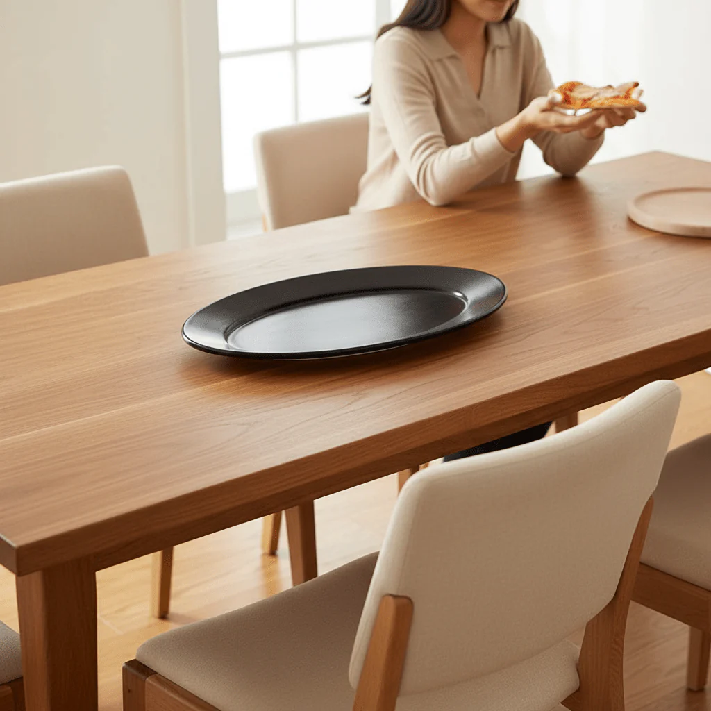 Hygge Black Stoneware Pizza Plate - Image 2