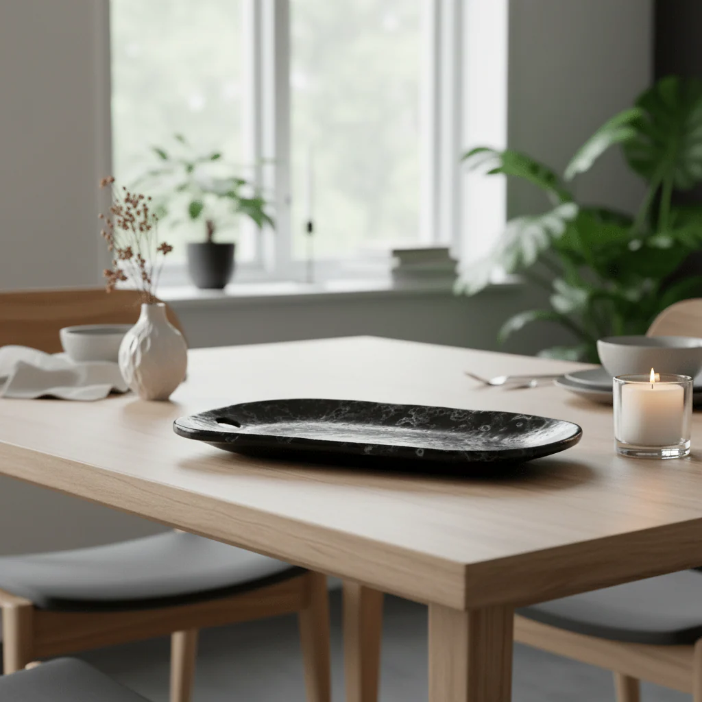 Hygge Large Black Marble Effect Serving - Image 3