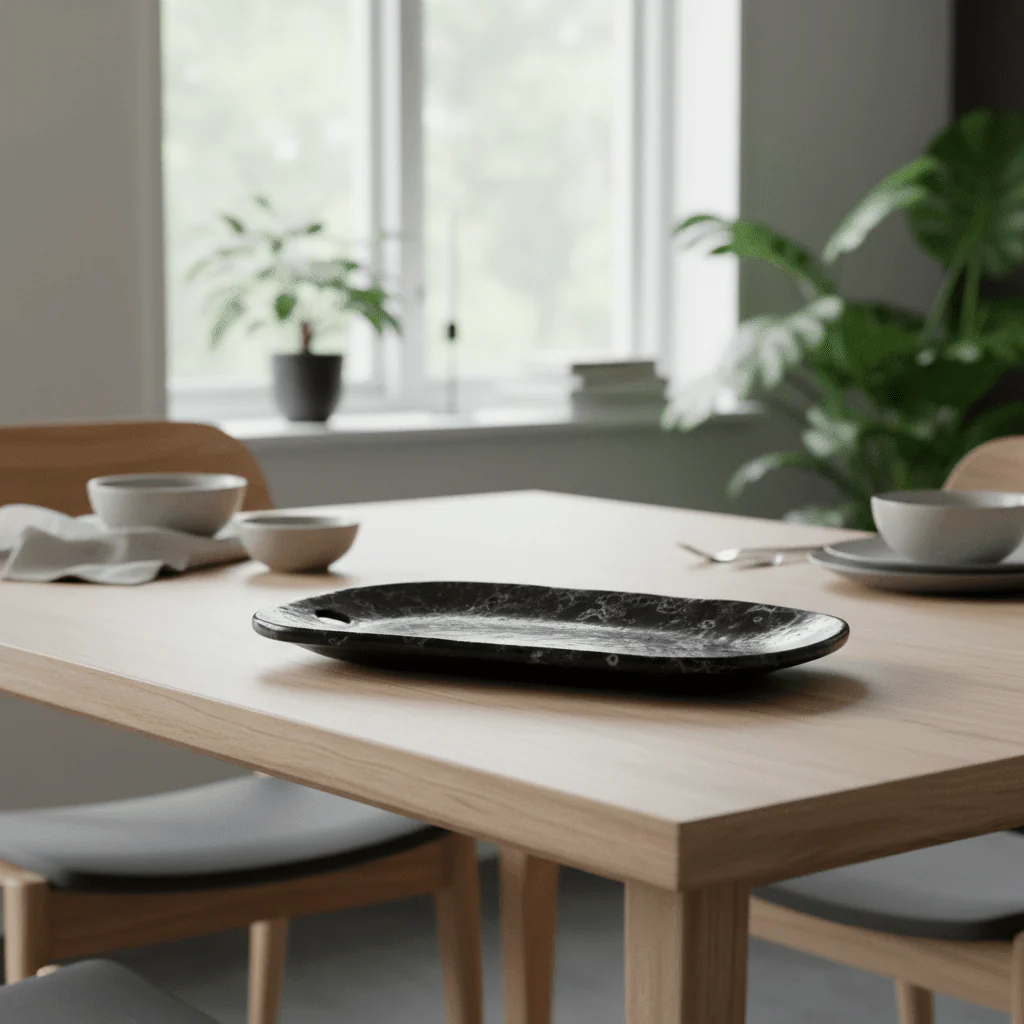 Hygge Large Black Marble Effect Serving - Image 5