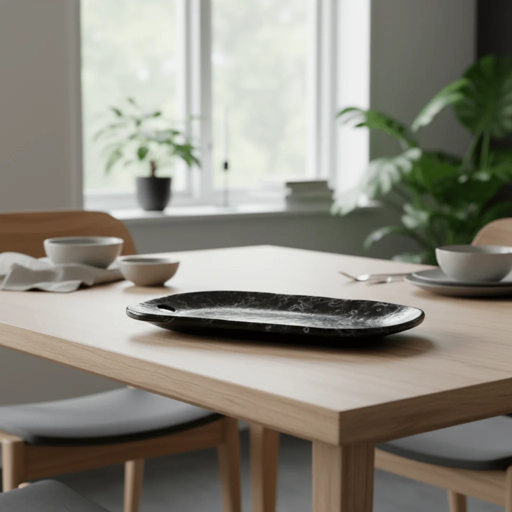 Hygge Large Black Marble Effect Serving - Image 6