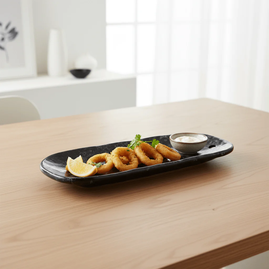 Hygge Large Black Marble Effect Serving - Image 7