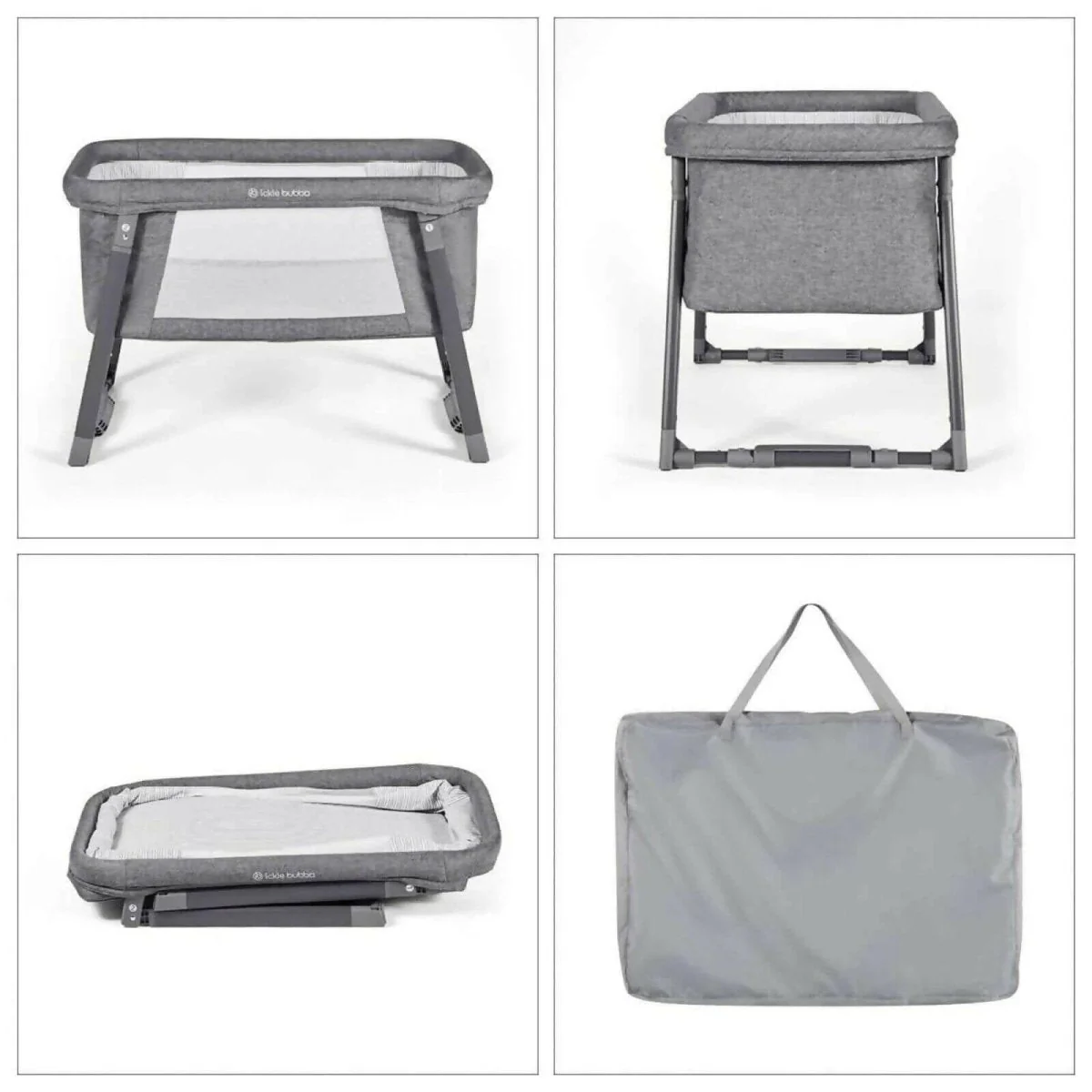 Ickle Bubba Mini Rocker Crib - Space Grey - Image 6