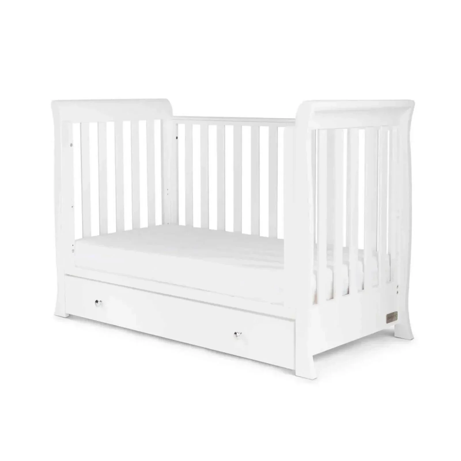 Ickle Bubba Snowdon Mini Cot Bed White - Fibre Mattress - Image 11