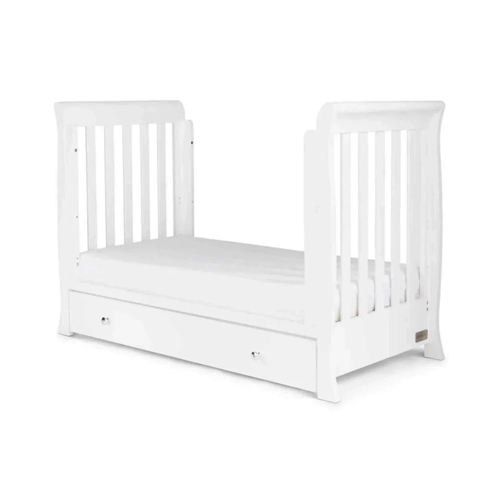 Ickle Bubba Snowdon Mini Cot Bed White - Fibre Mattress - Image 12