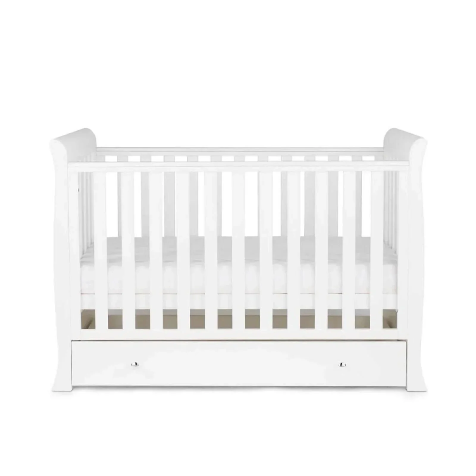 Ickle Bubba Snowdon Mini Cot Bed White - Fibre Mattress - Image 3