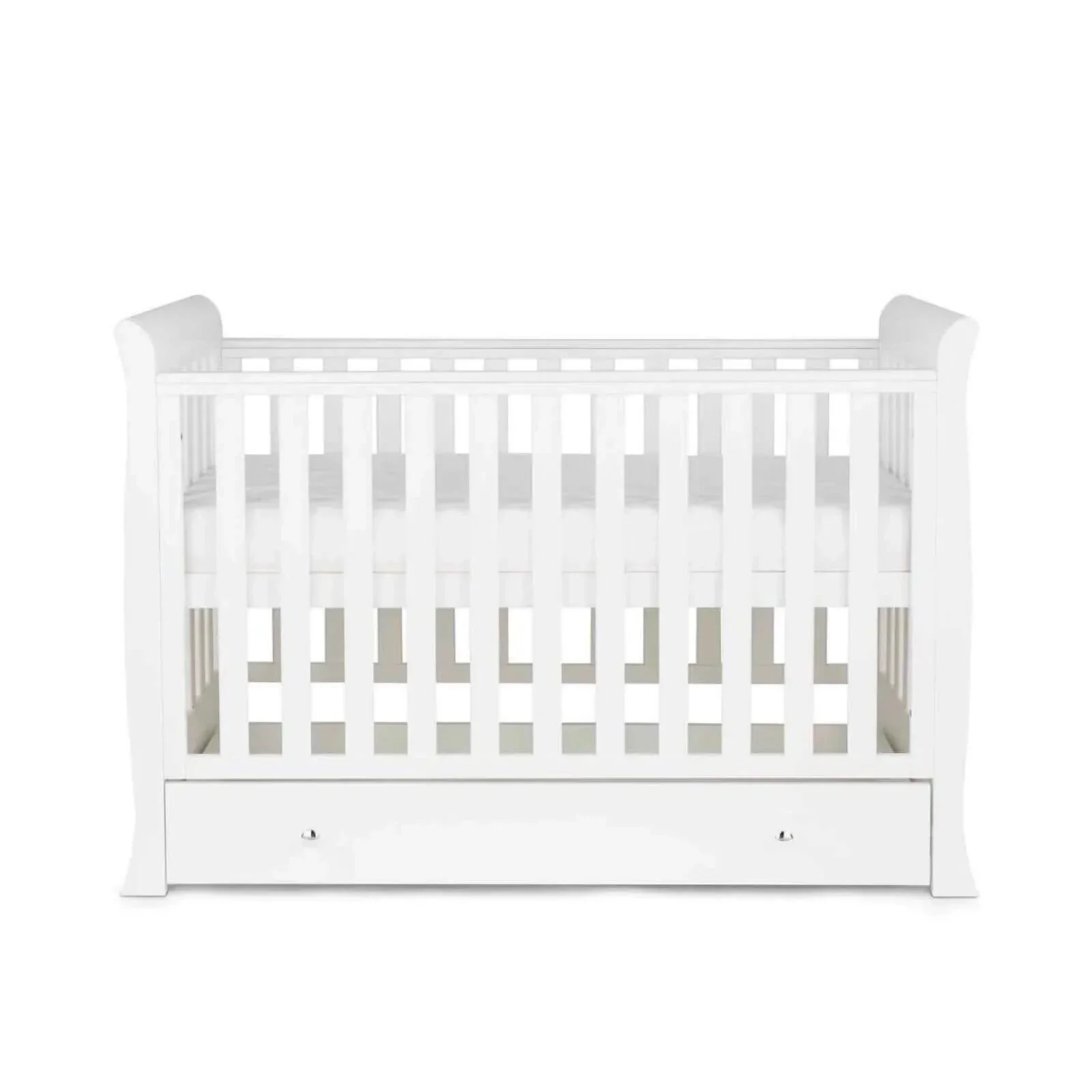Ickle Bubba Snowdon Mini Cot Bed White - Fibre Mattress - Image 4