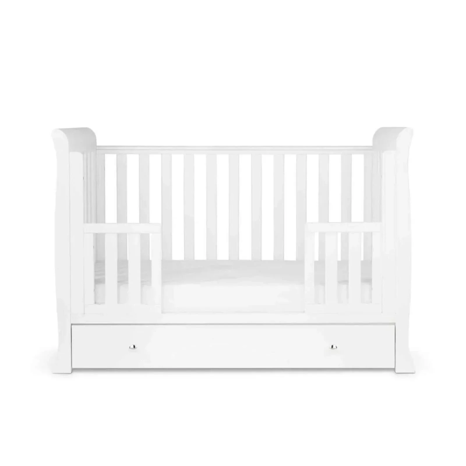 Ickle Bubba Snowdon Mini Cot Bed White - Fibre Mattress - Image 5