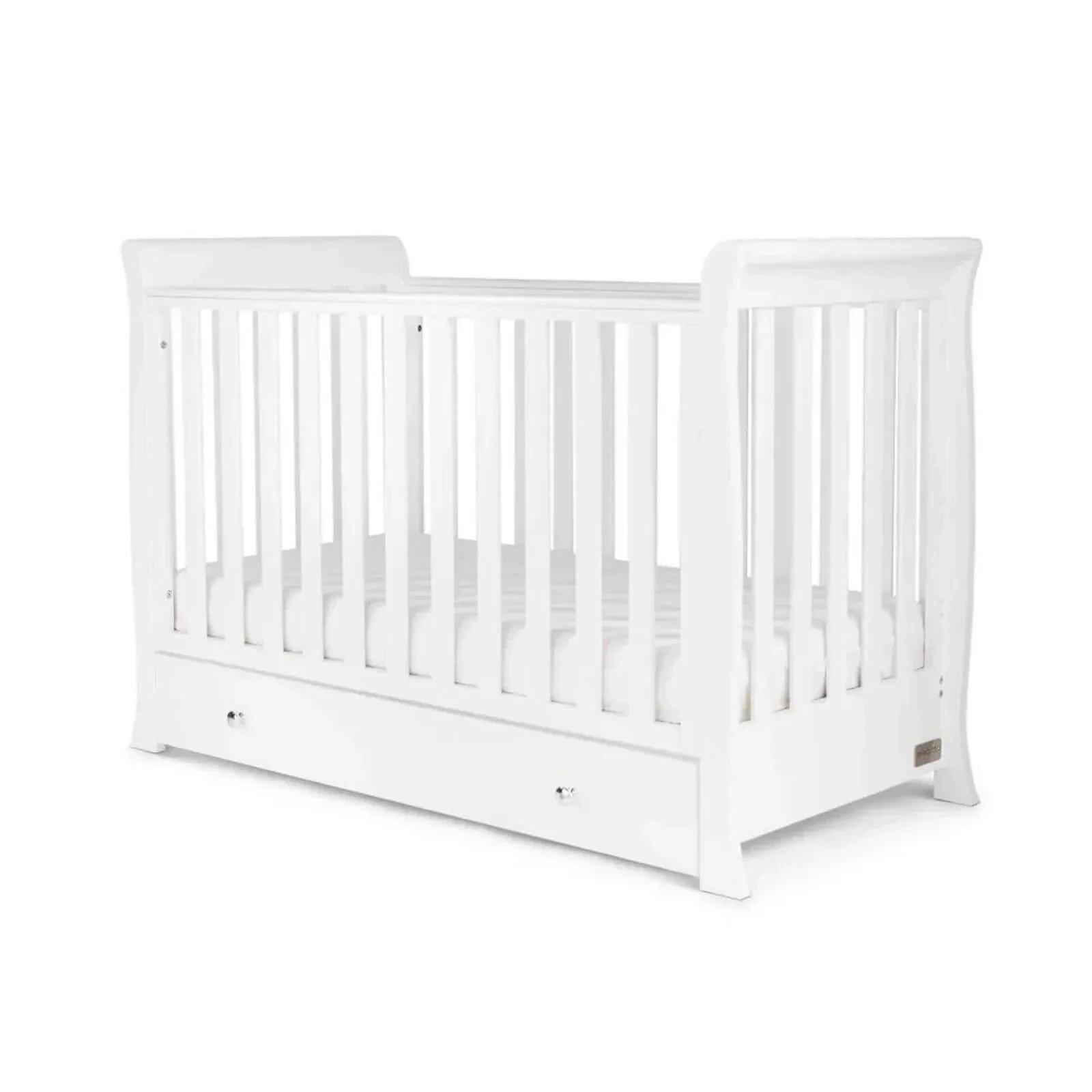 Ickle Bubba Snowdon Mini Cot Bed White - Fibre Mattress - Image 8
