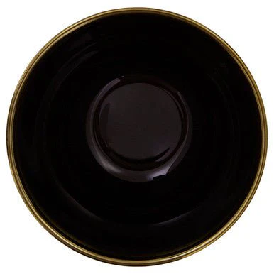 Ida Black Glass Bowl with Gold Rim - Image 10