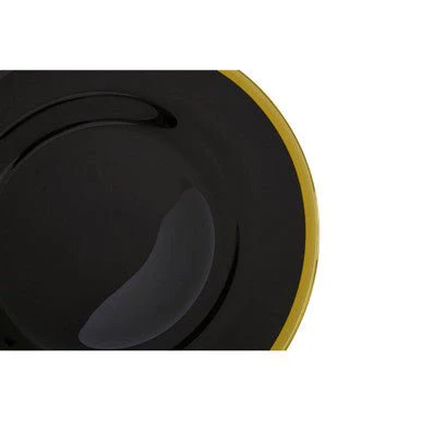 Ida Black Glass Charger Plate with Gold Rim - Image 10