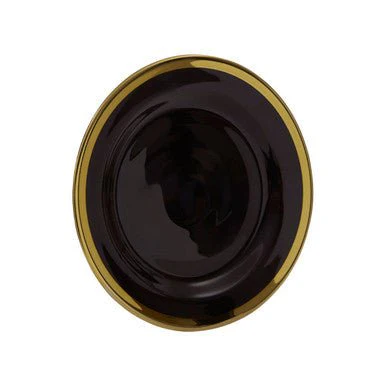 Ida Black Glass Dinner Plate with Gold Rim - Image 5