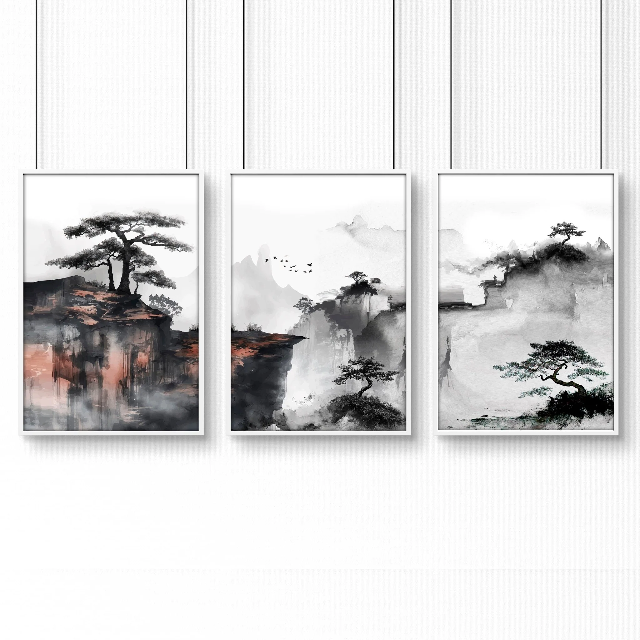 Ideas For Bedroom Wall Art | Set of 3 Asian Inspired Wall art Prints - Image 13