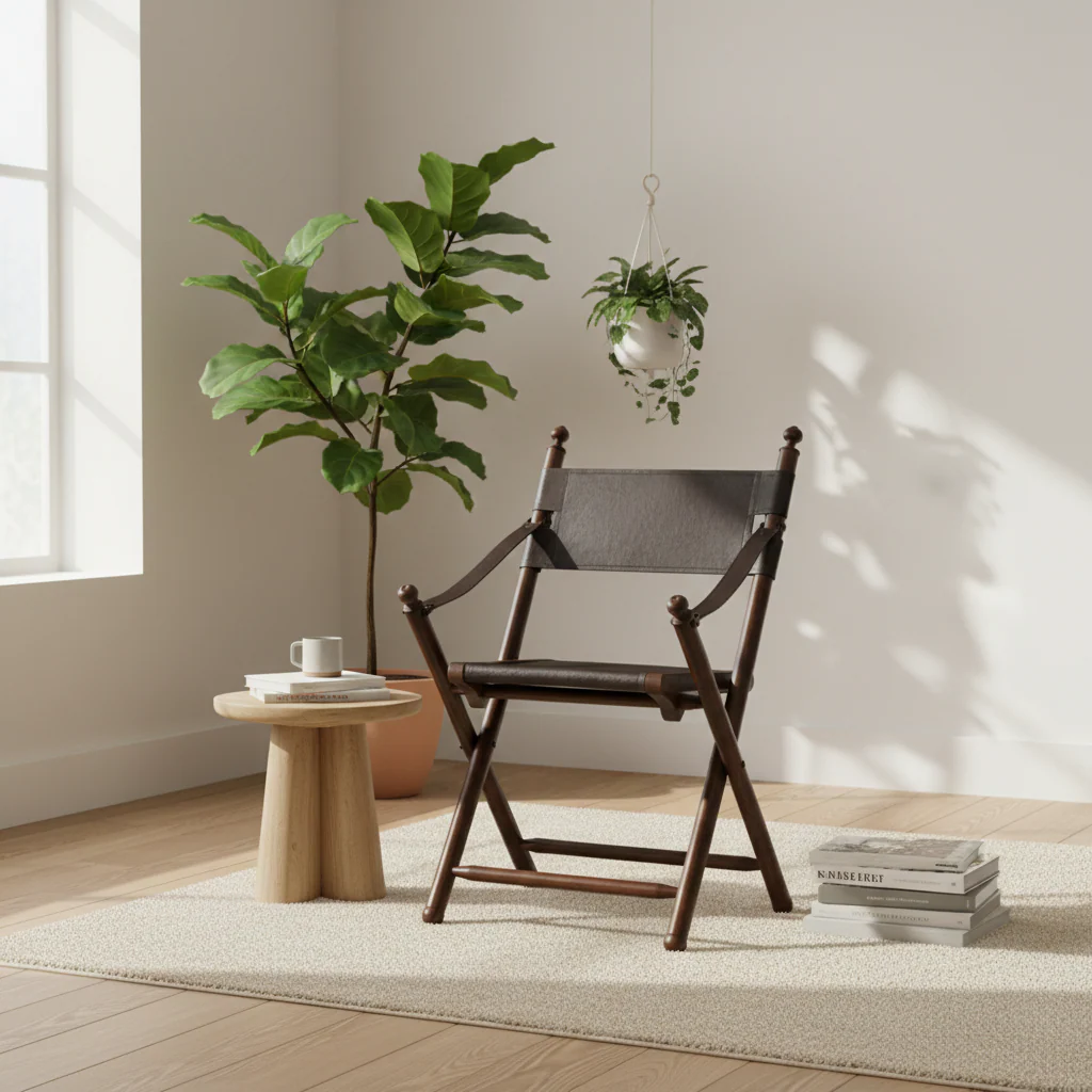 Inca Teak And Black Folding Chair - Image 3