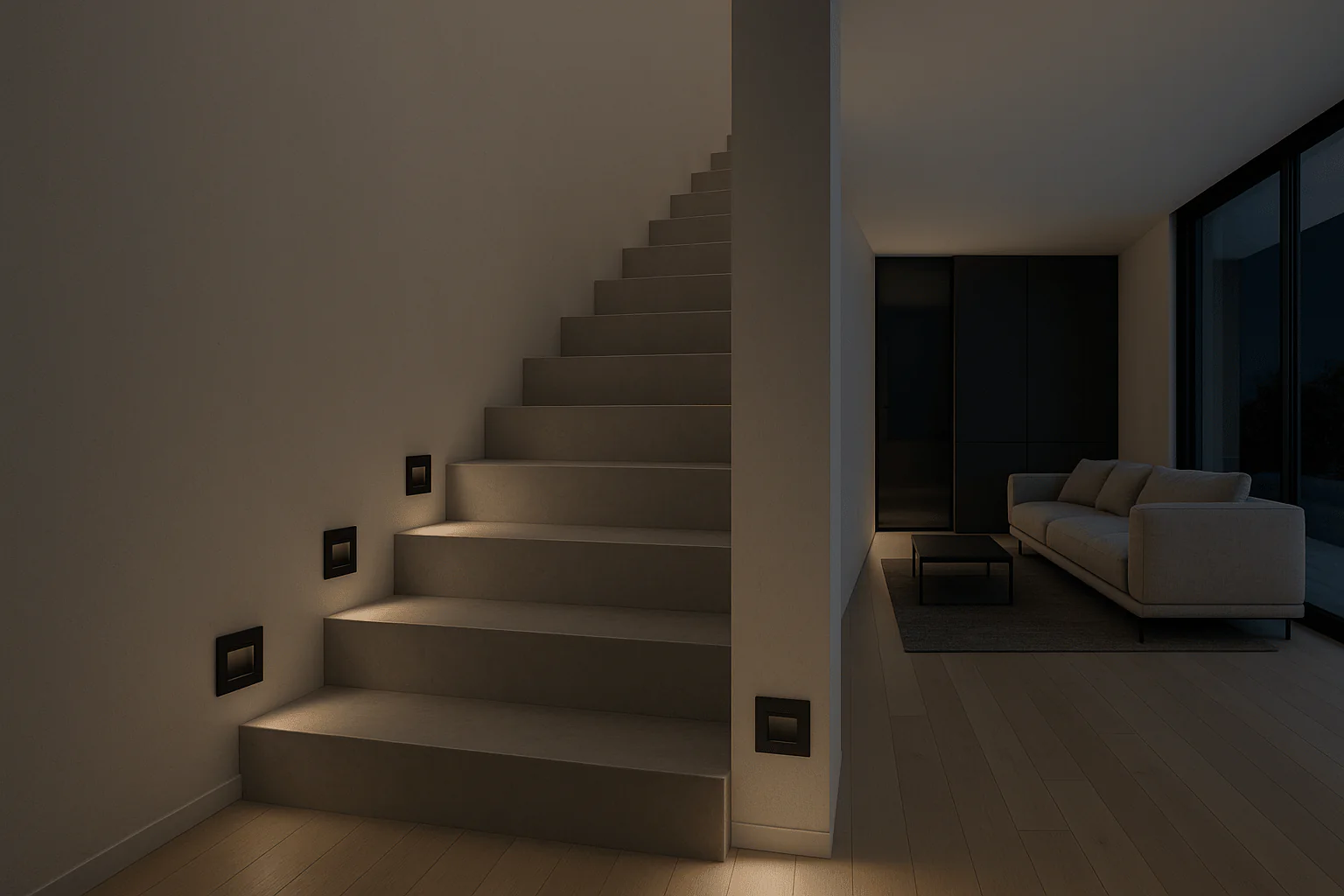 Indoor Square Wall Recessed - 68007- 1,5 W Wall recessed LED light, ideal for step and corridor illumination  Supplied complete with non-dimmable LED driver - Image 2