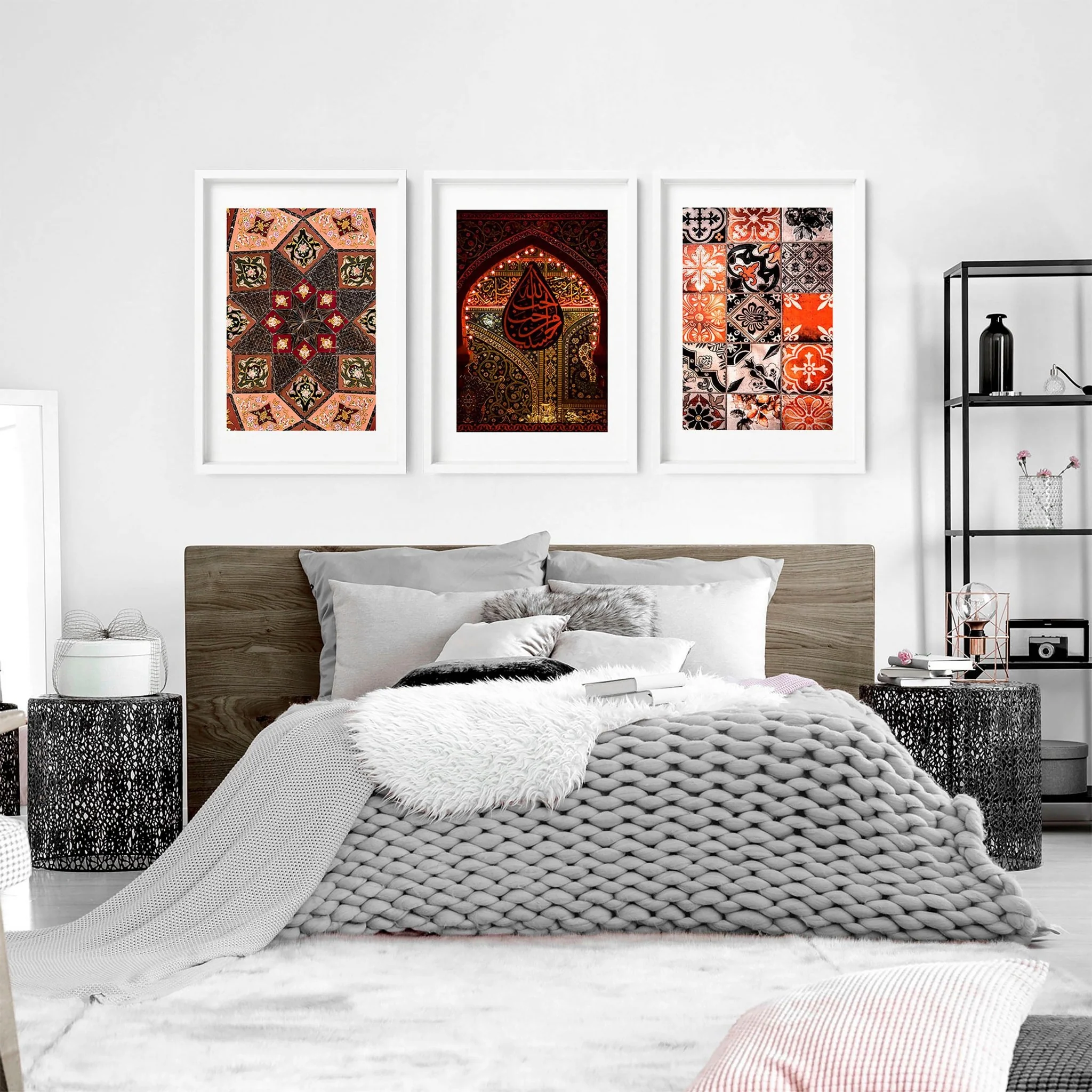 Islamic geometry patterns | set of 3 Bedroom wall art - Image 3