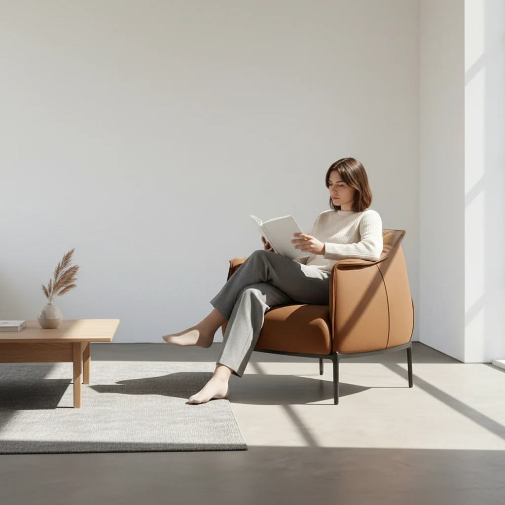 Issac Armchair, Leather - Image 3