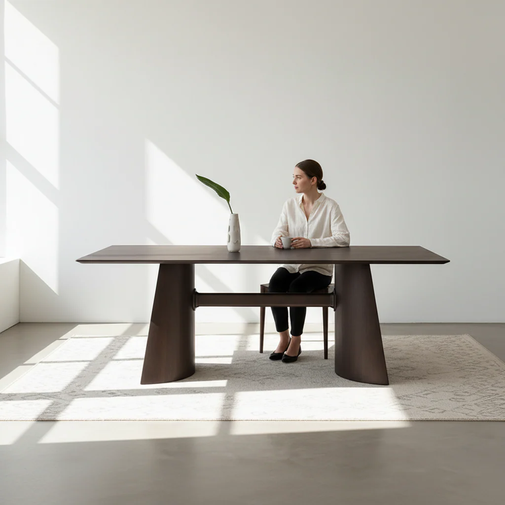 Italian Retro Dining Table, Solid Wood - Image 3