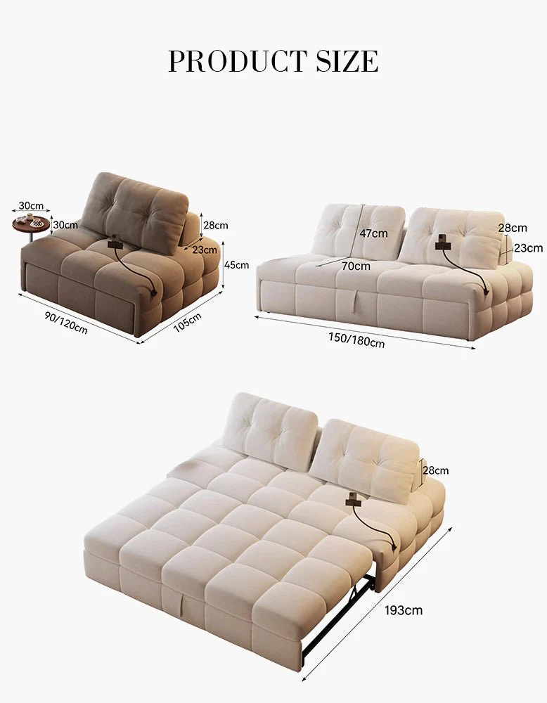Ivanov Two Seater Sofa Bed, With Side Smart Phone Holder - Image 9