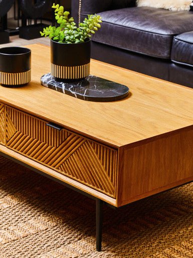 Jakara Natural Finish Wooden Coffee Table - Image 13
