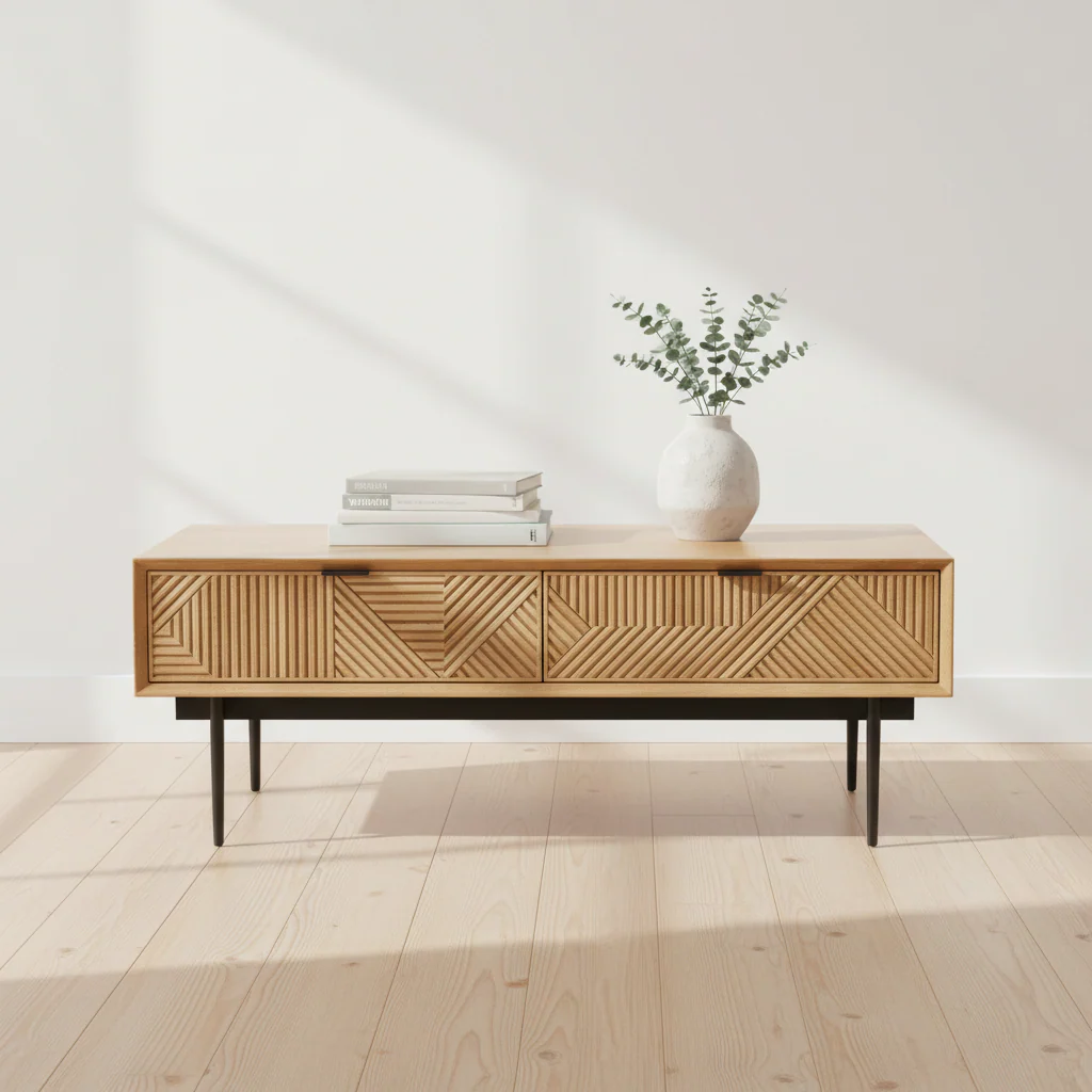 Jakara Natural Finish Wooden Coffee Table - Image 4
