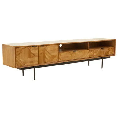Jakara Natural Finish Wooden Media Unit - Image 5