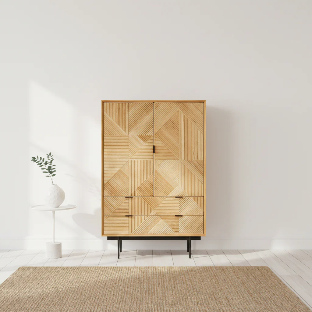Jakara Natural Wooden Cabinet - Image 4