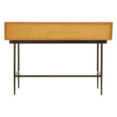 Jakara Two Drawer Natural Finish Console Table With Black Metal Legs - Image 8