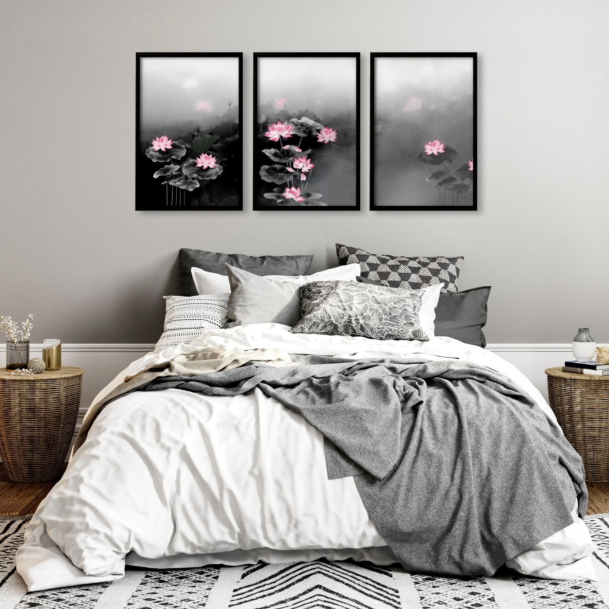 Japandi Interiors | Set of 3 Asian Inspired Wall art Prints - Image 3