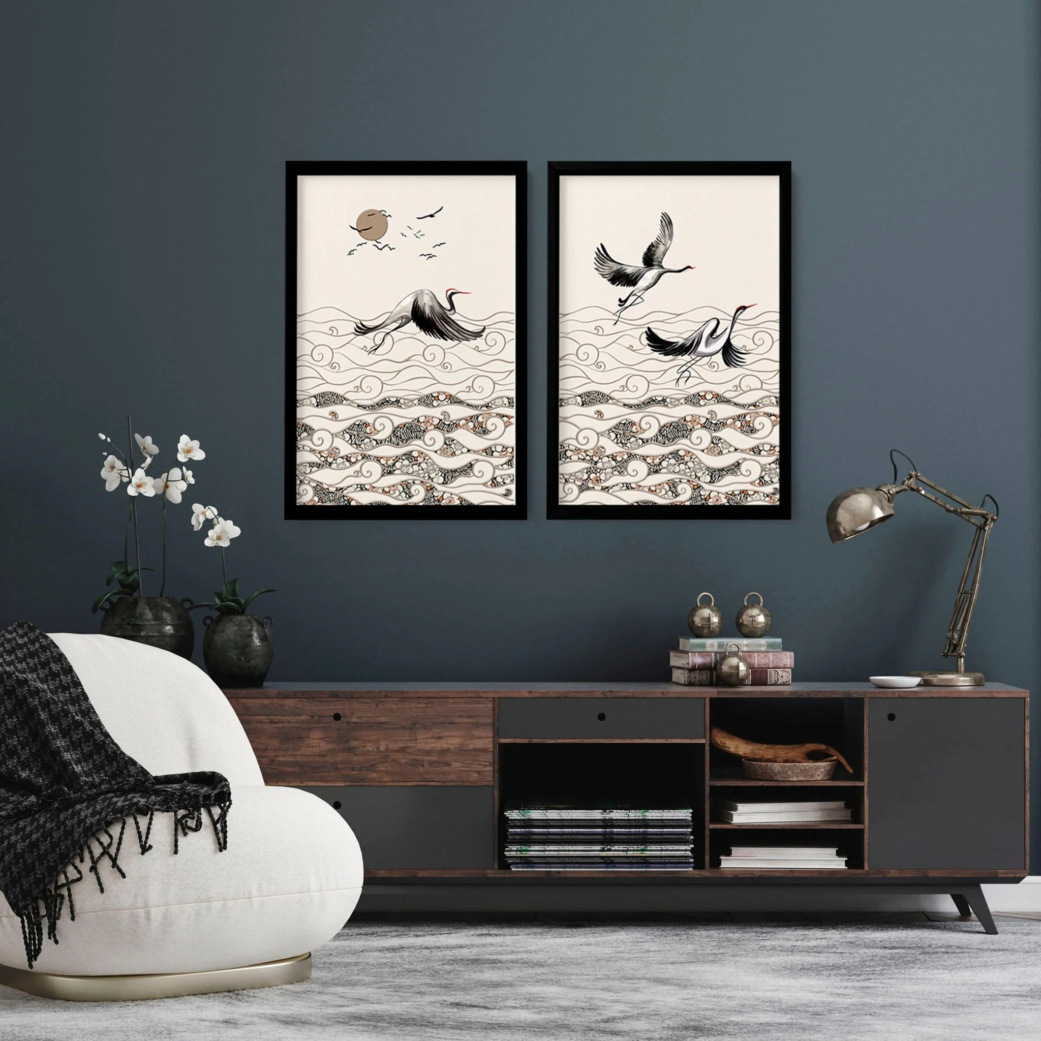 Japanese art print | Set of 2 wall art prints for living room - Image 3