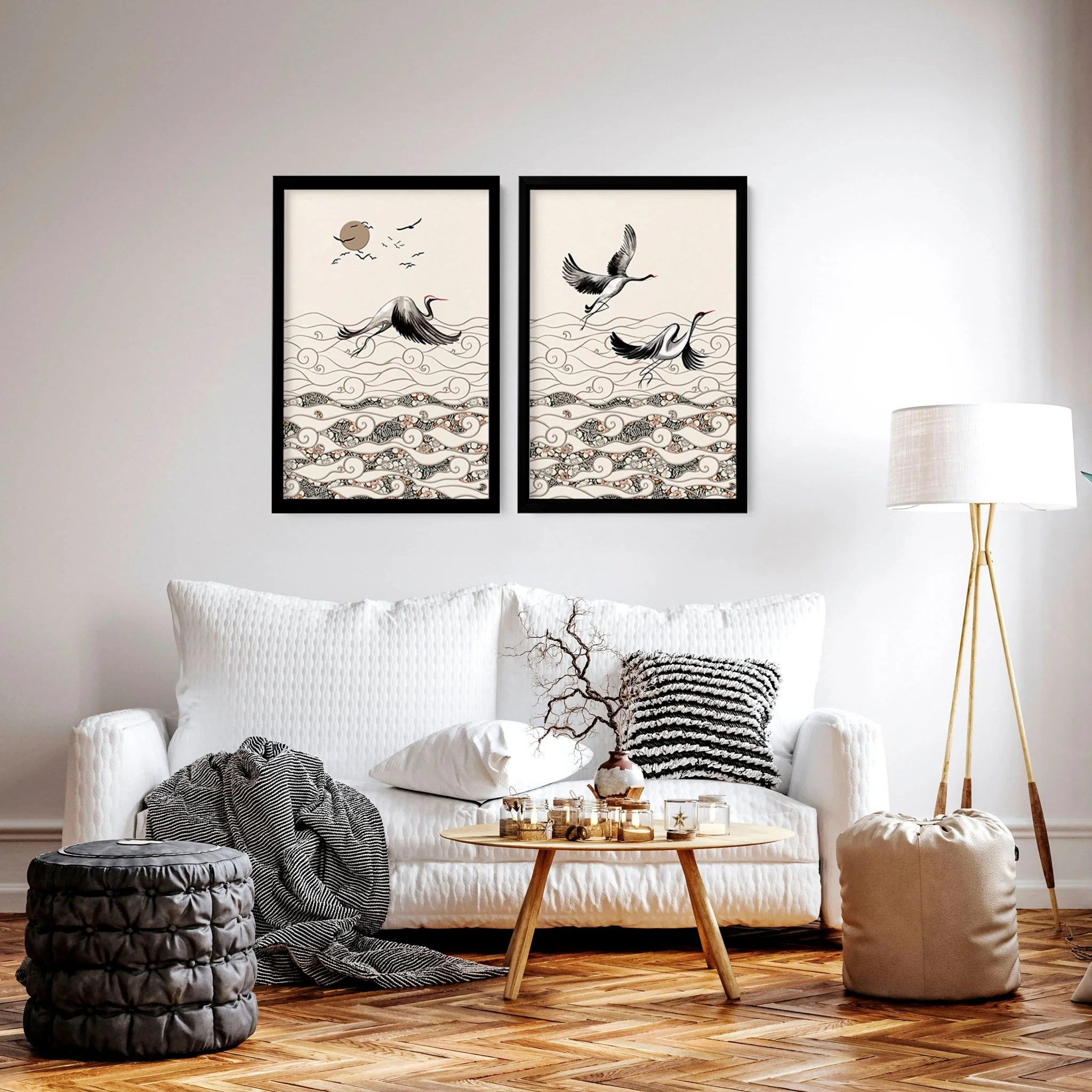 Japanese art print | Set of 2 wall art prints for living room - Image 4