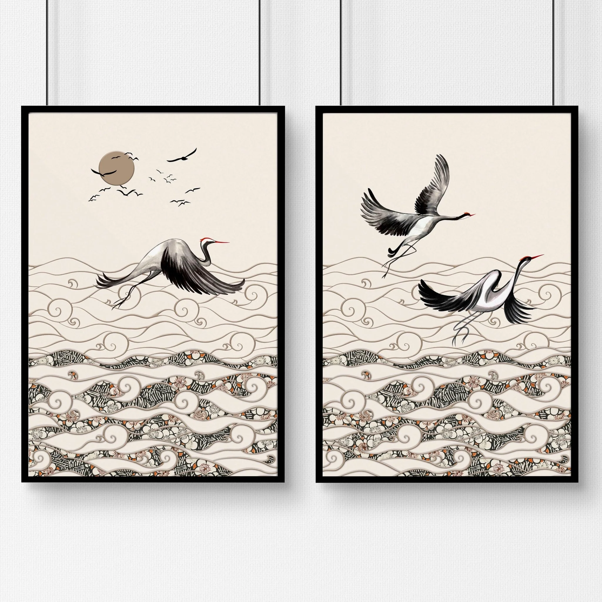 Japanese art print | Set of 2 wall art prints for living room - Image 9