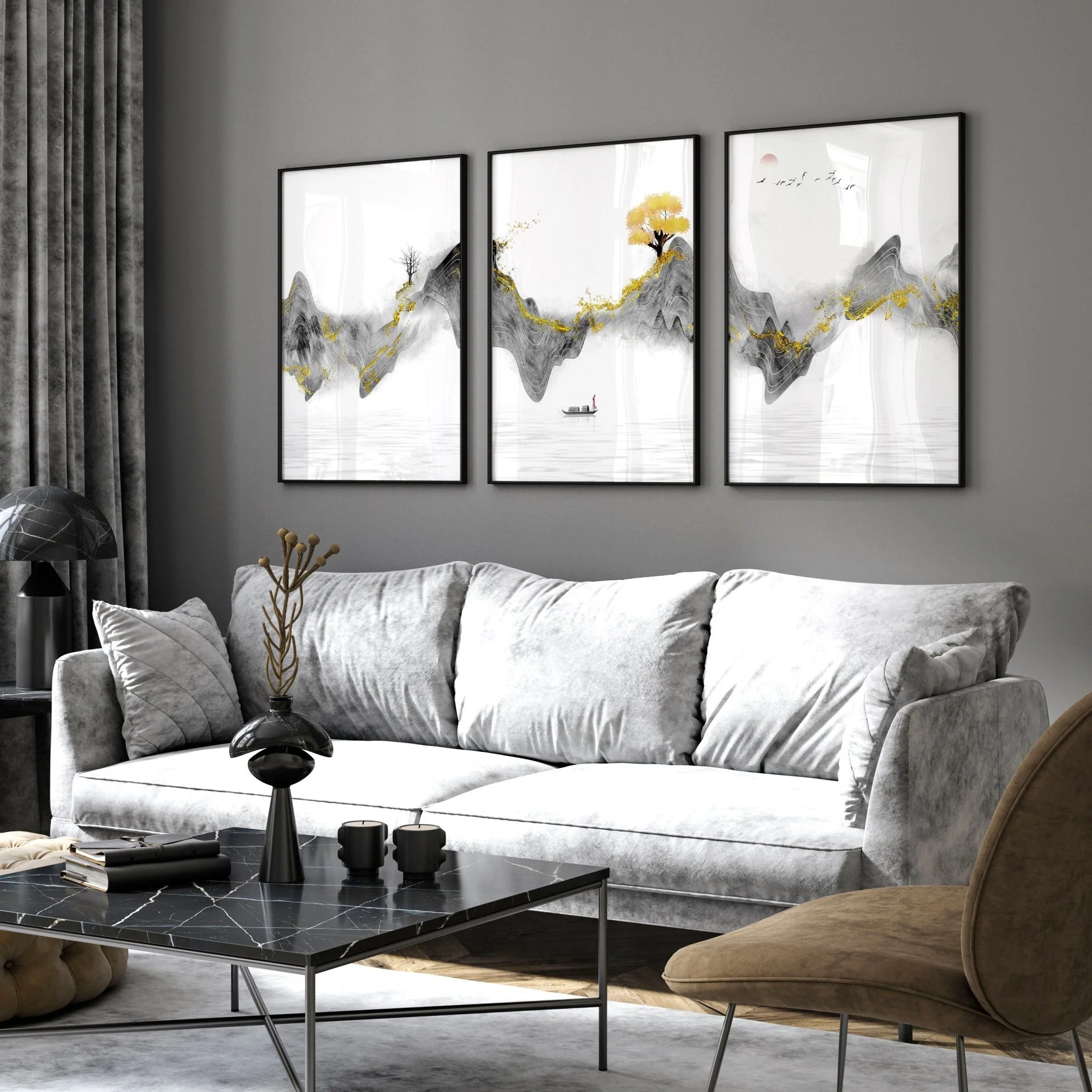 Japanese art prints | set of 3 framed wall art - Image 2