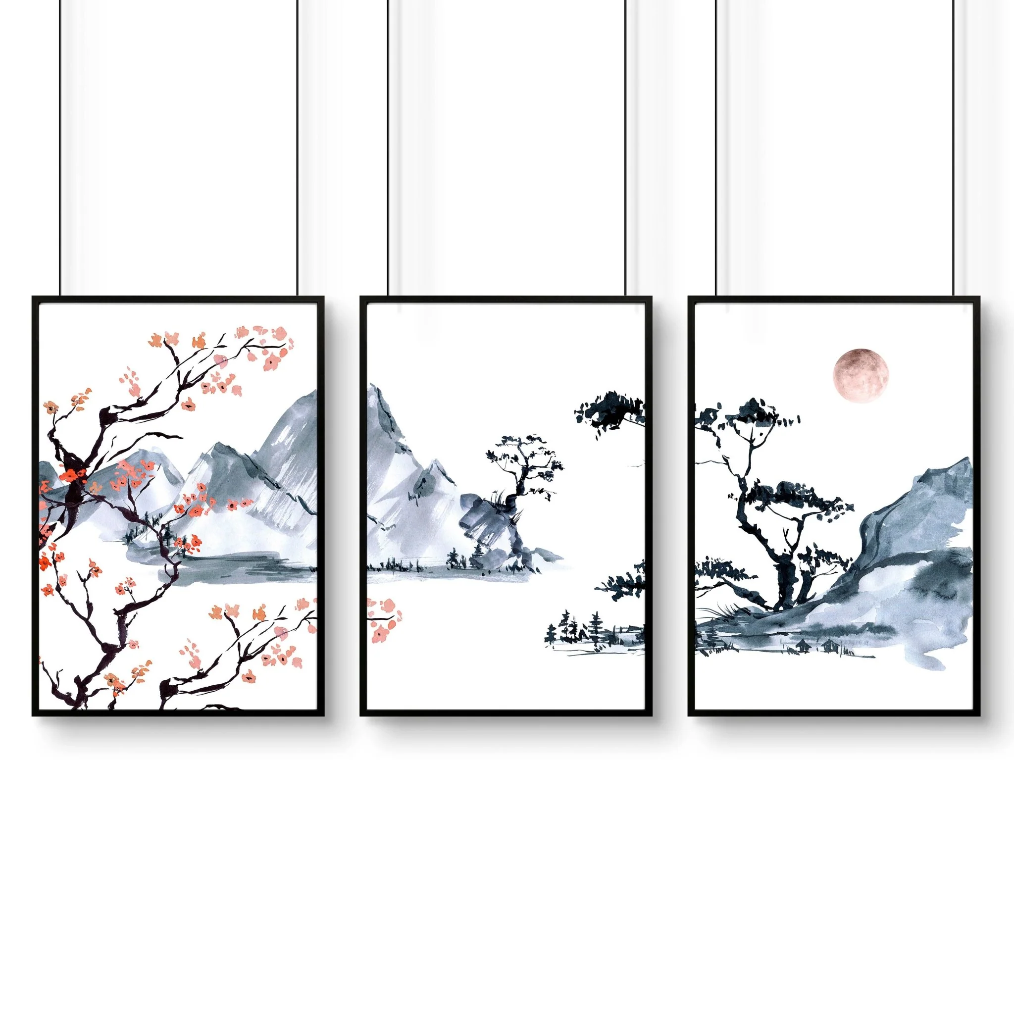 Japanese Cherry Blossom Art | set of 3 wall art prints - Image 8