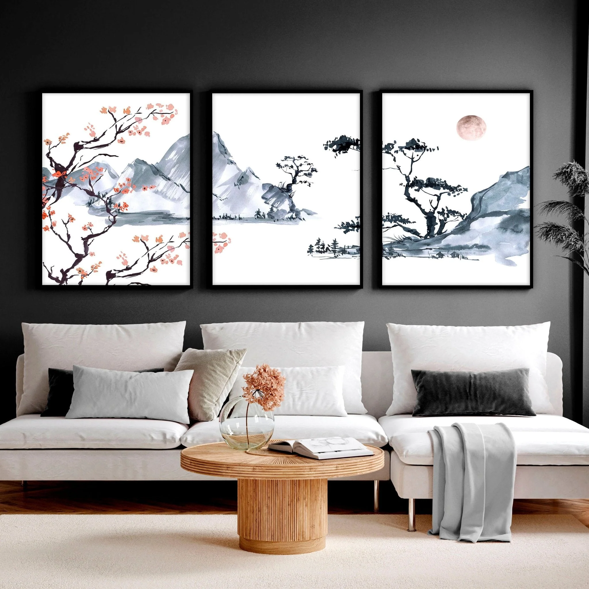 Japanese cherry blossom tree | set of 3 framed wall art - Image 9